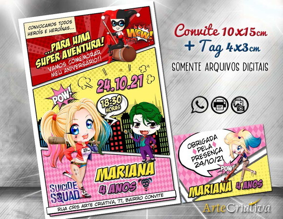 CONVITE DIGITAL C/TAG Alerquina Cartoon
