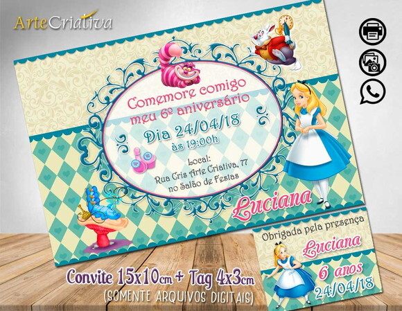 CONVITE DIGITAL C/TAG Alice no Pais das Maravilhas