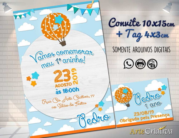 CONVITE DIGITAL C/TAG Balão