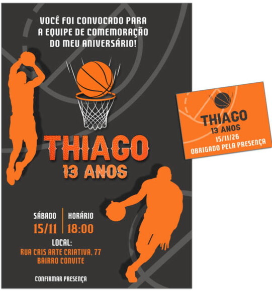 Convite Digital C/tag Basquete
