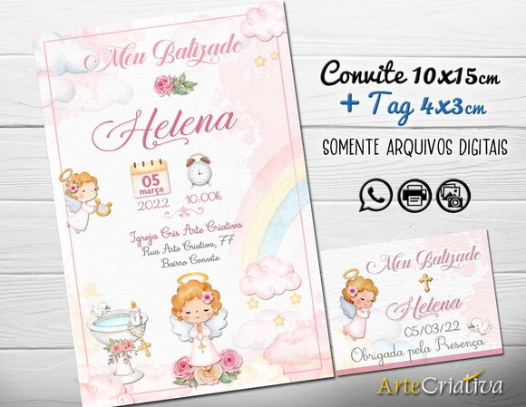 CONVITE DIGITAL C/TAG Batismo Menina 6