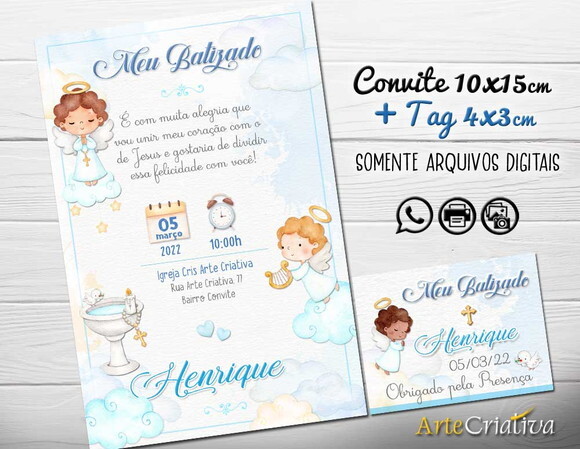 CONVITE DIGITAL C/TAG Batismo Menino 6