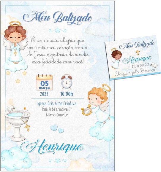 CONVITE DIGITAL C/TAG Batismo Menino 6