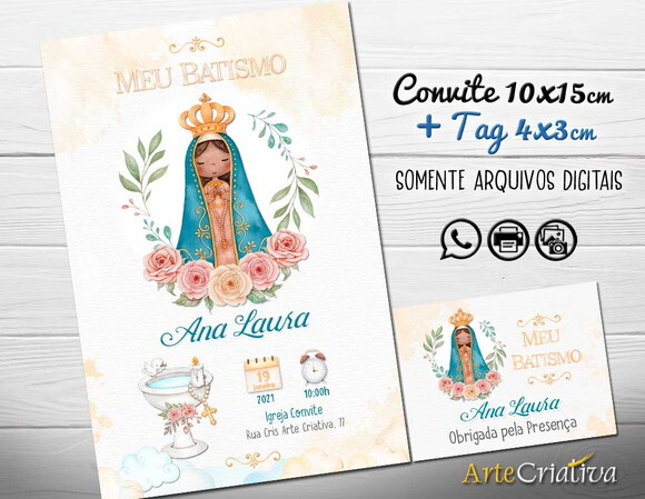 CONVITE DIGITAL C/TAG Batismo Nossa Senhora 3