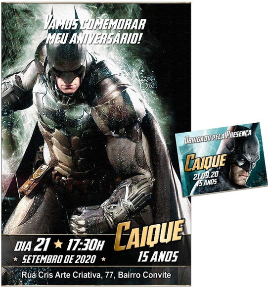 CONVITE DIGITAL C/TAG Batman 2
