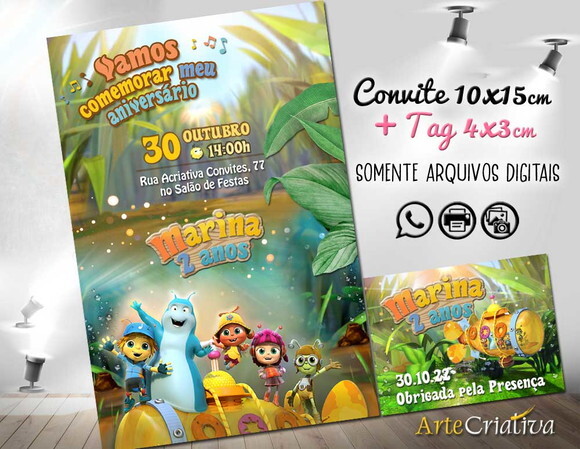 CONVITE DIGITAL C/TAG Beat Bugs 3