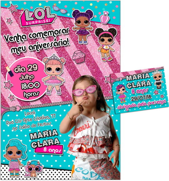 CONVITE DIGITAL C/TAG Boneca LOL Surprise