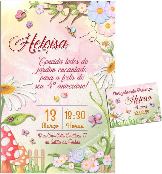 CONVITE DIGITAL C/TAG Borboleta e Flor 13