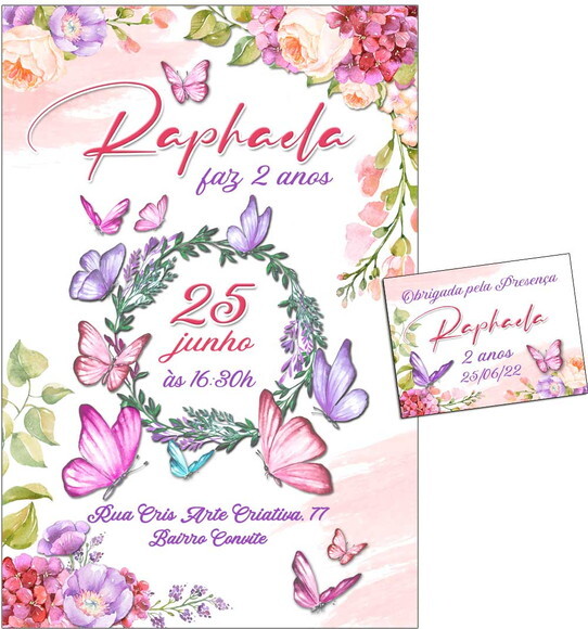 CONVITE DIGITAL C/TAG Borboleta e Flor 4