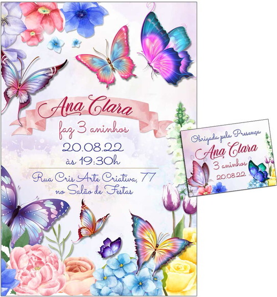 CONVITE DIGITAL C/TAG Borboleta e Flor 6