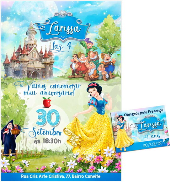 CONVITE DIGITAL C/TAG Branca de Neve 3