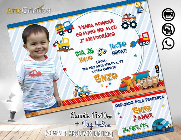 CONVITE DIGITAL C/TAG Carrinho
