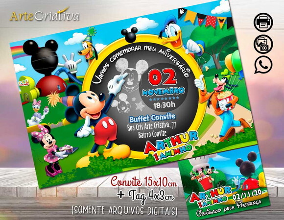 CONVITE DIGITAL C/TAG Casa do Mickey Mouse 2
