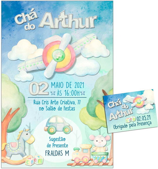 CONVITE DIGITAL C/TAG Chá de bebê Brinquedos