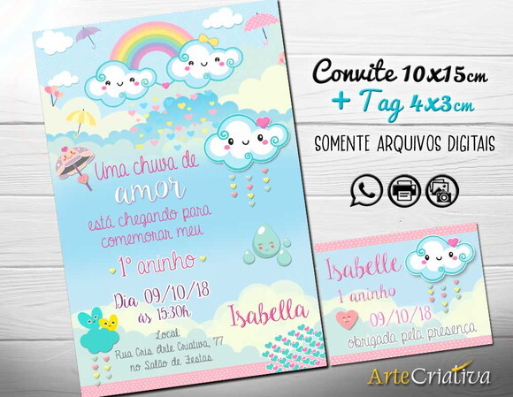 CONVITE DIGITAL C/TAG Chuva de Amor 1