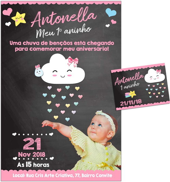CONVITE DIGITAL C/TAG Chuva de Amor com Foto
