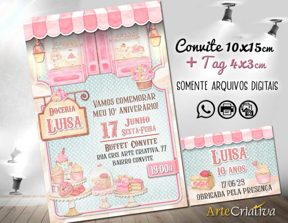 Convite Digital C/tag Confeiteira 6