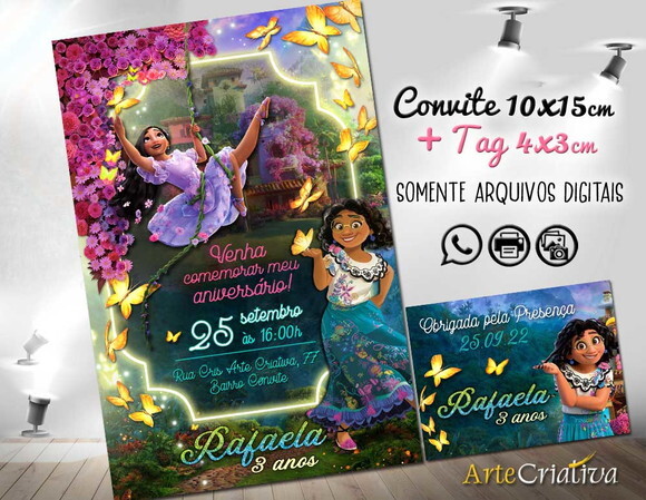 CONVITE DIGITAL C/TAG Encanto Disney 2
