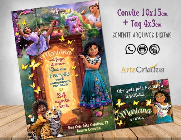 CONVITE DIGITAL C/TAG Encanto Disney 3