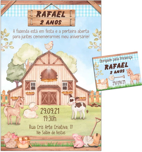CONVITE DIGITAL C/TAG Fazenda Menino Aquarela 2