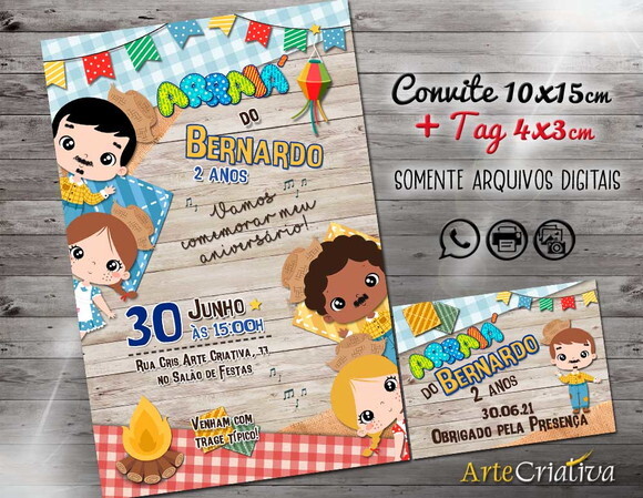 CONVITE DIGITAL C/TAG Festa Junina Menino 2