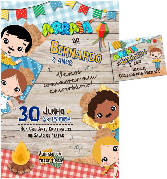 CONVITE DIGITAL C/TAG Festa Junina Menino 2