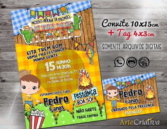 CONVITE DIGITAL C/TAG Festa Junina Menino 7