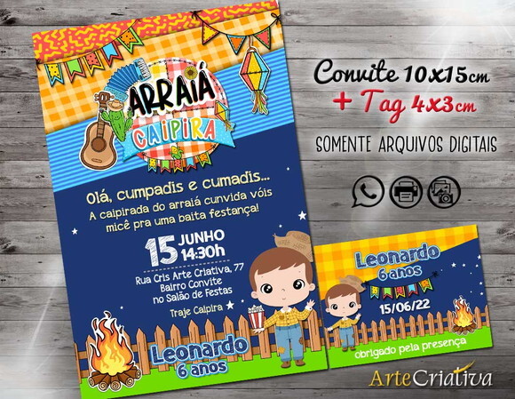 CONVITE DIGITAL C/TAG Festa Junina Menino 6