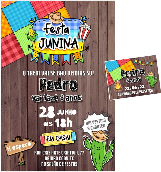 CONVITE DIGITAL C/TAG Festa Junina Menino 5