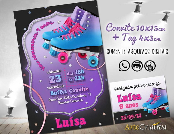 Convite Digital C/tag Festa Patins