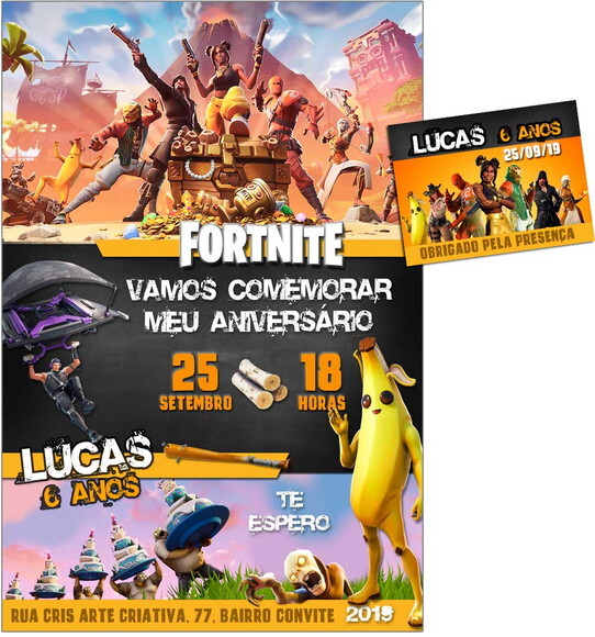 CONVITE DIGITAL C/TAG Fortnite