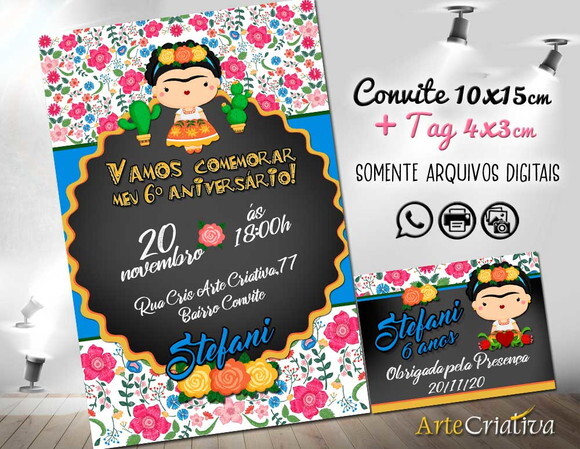 CONVITE DIGITAL C/TAG Frida 3