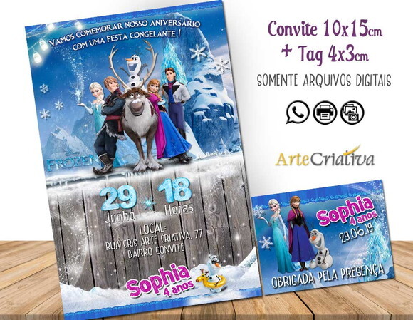 CONVITE DIGITAL C/TAG Frozen 2