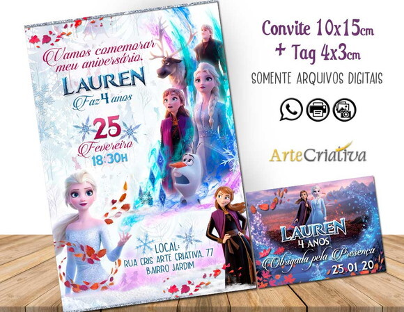 CONVITE DIGITAL C/TAG Frozen 2b