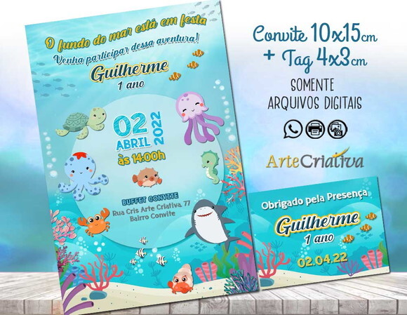 CONVITE DIGITAL C/TAG Fundo do Mar