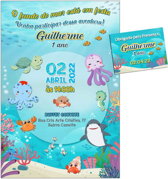 CONVITE DIGITAL C/TAG Fundo do Mar