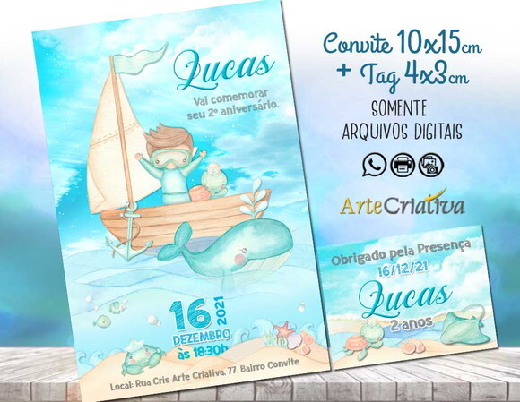 CONVITE DIGITAL C/TAG Fundo do Mar Aquarela 11