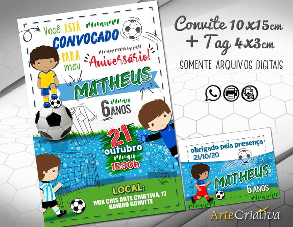 CONVITE DIGITAL C/TAG Futebol