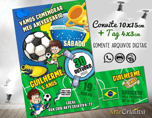 Convite Digital C/tag Futebol Brasil