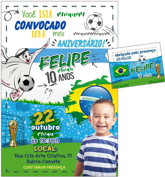 Convite Digital C/tag Futebol Brasil