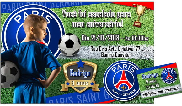 CONVITE DIGITAL C/TAG Futebol Paris Saint Germain PSG