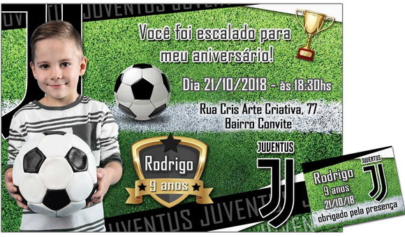 CONVITE DIGITAL C/TAG Futebol Time da Juventus