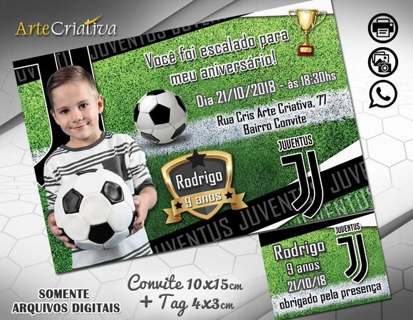 CONVITE DIGITAL C/TAG Futebol Time da Juventus
