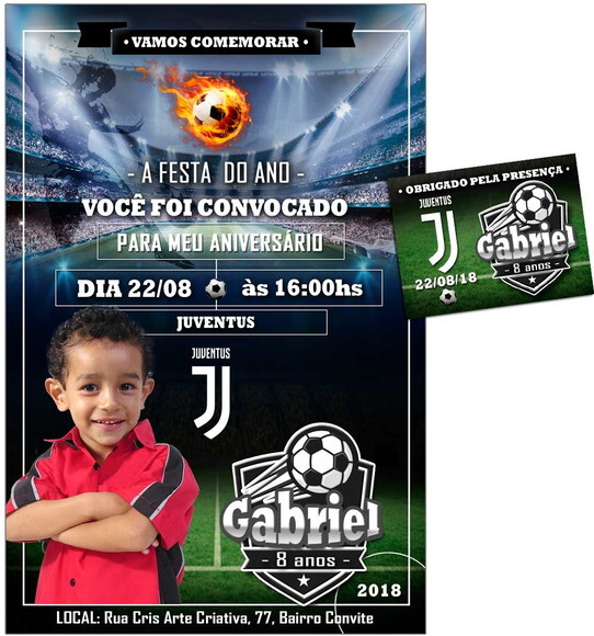 CONVITE DIGITAL C/TAG Futebol Time da Juventus 2