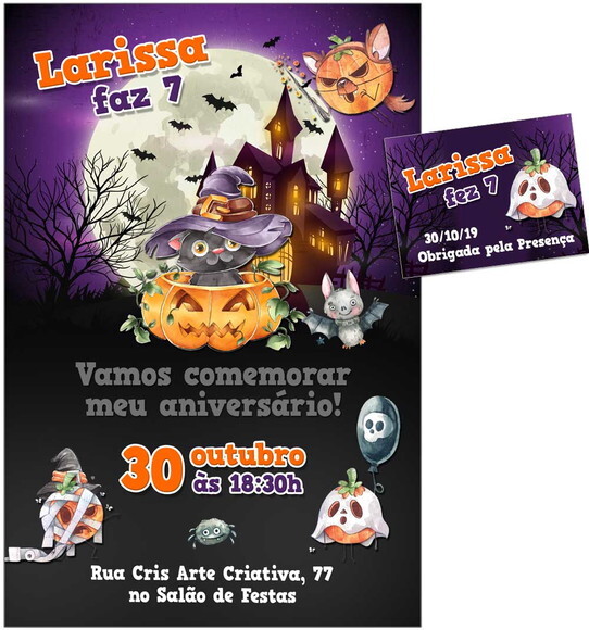 CONVITE DIGITAL C/TAG Halloween 9