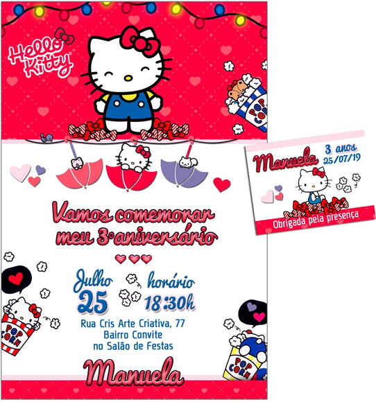 CONVITE DIGITAL C/TAG Hello Kitty 4