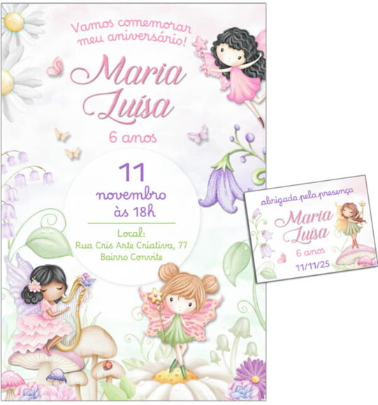 Convite Digital C/tag Jardim das Fadas 13