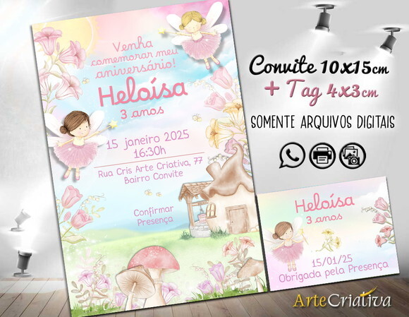 Convite Digital C/tag Jardim Das Fadas 3