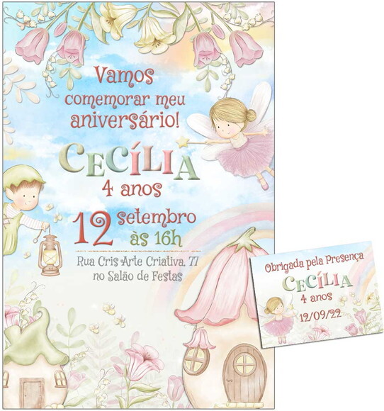 Convite Digital C/tag Jardim Das Fadas 2