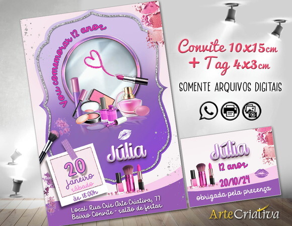 Convite Digital C/tag Maquiagem